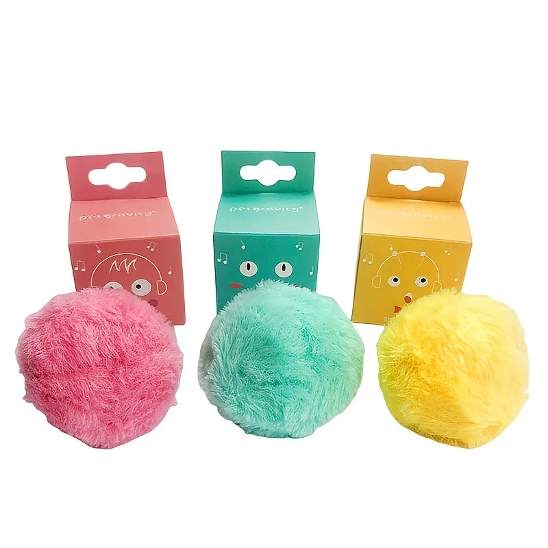 Interactive Ball Smart Cat Toys Plush Electric Catnip Training Toy Zpaxo 3pcs