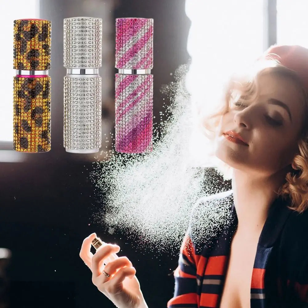 Fine Mist Perfume Refill Bottle Sub-Bottling Atomizer Perfume Spray Bottle Diamond-Encrusted Mini Refillable Sprayer Outdoor Zpaxo