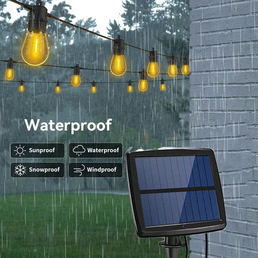 Solar String Lights Bulbs Outdoor Wedding Christmas Decoration Garden Zpaxo