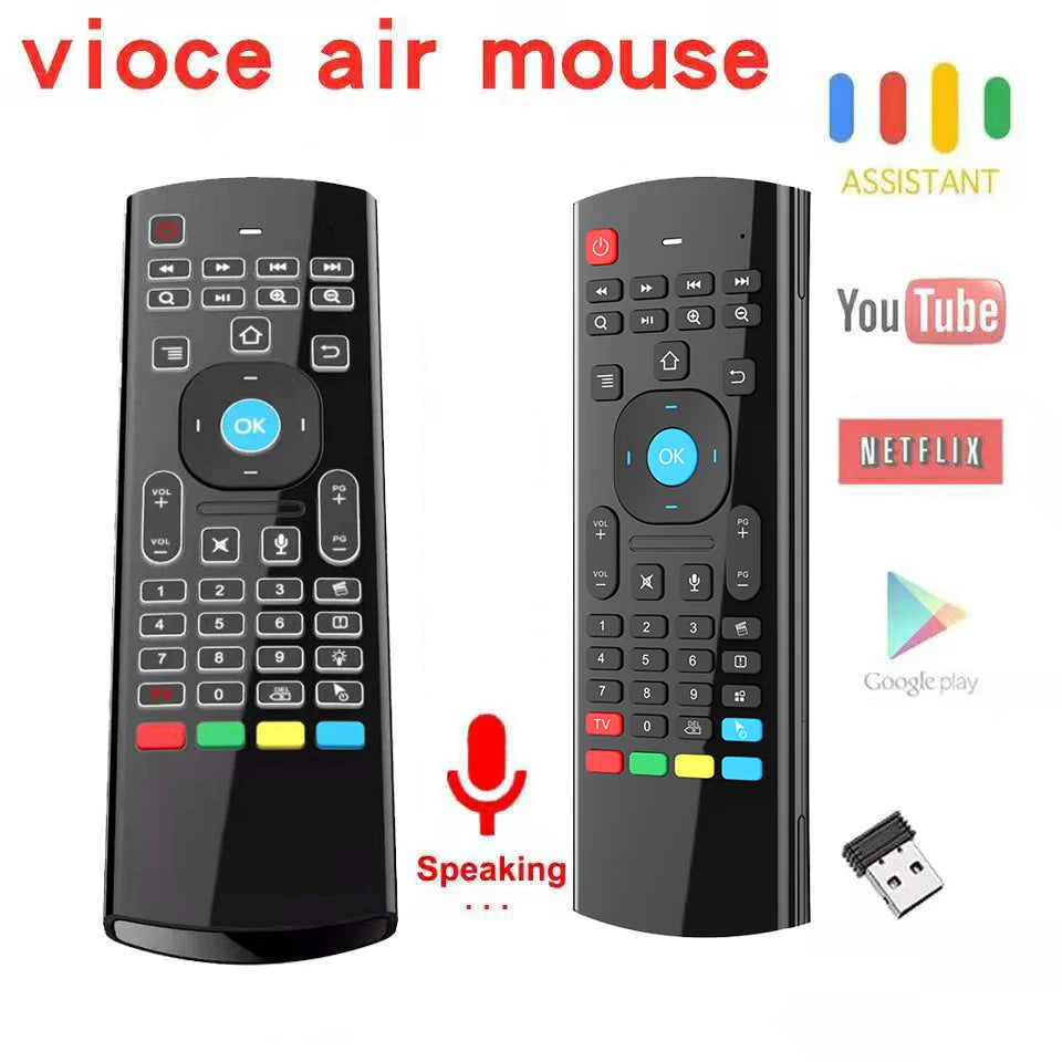MX3 Voice Remote Control Wireless Air Mouse Mini Keyboard Backlit Zpaxo