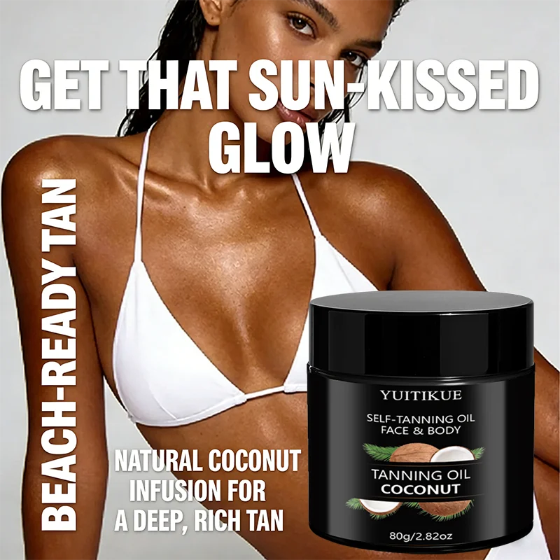 YUITIKUE Coconut Self-Tanning Oil – Natural Glow Face & Body 80g Self-Tanning Oil Zpaxo