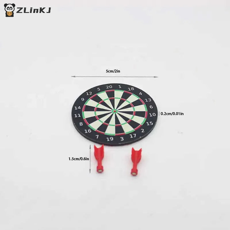 ▶1set Miniature Dollhouse Dart Board Darts Game Set Play Doll House Miniaturas Home Decor Accessories Toy Pretend Play Toy Zpaxo