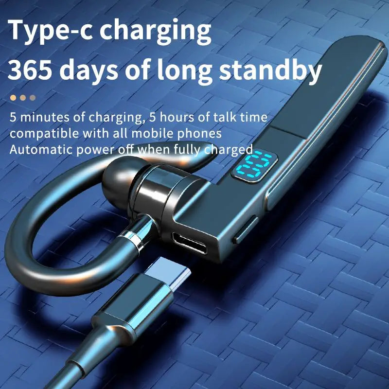 Ear-hook Headphones Bluetooth 5 3 Earphone Business Wireless Headset