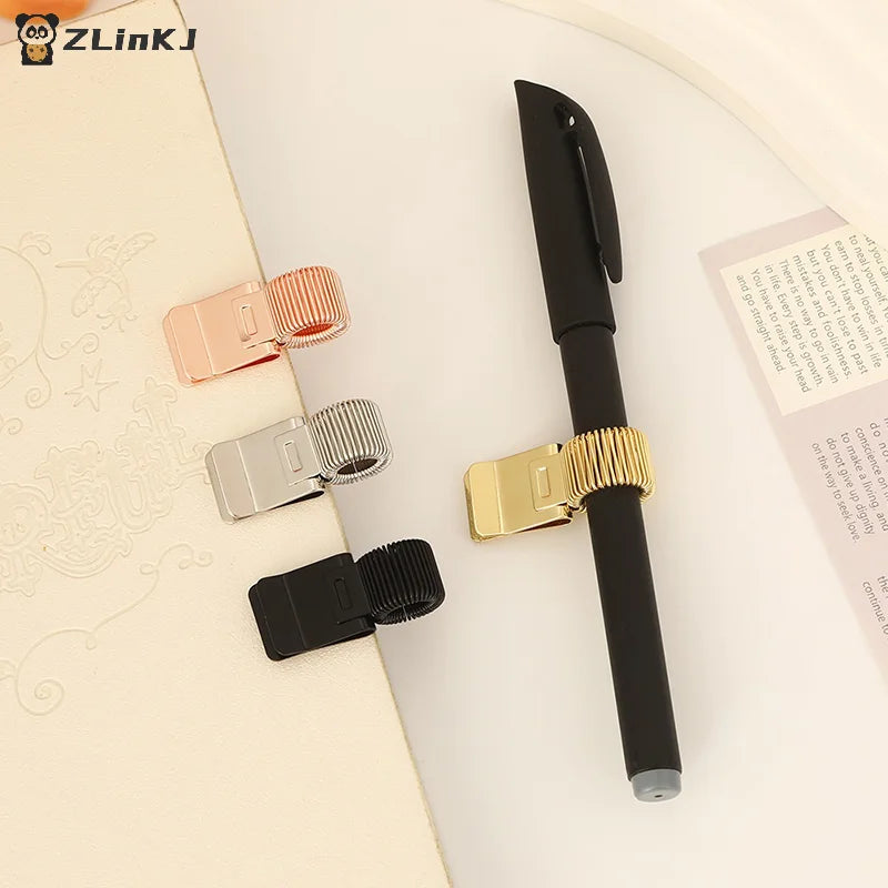 Retro Metal Pen Clip Spring Students Creative School Notebook Zpaxo