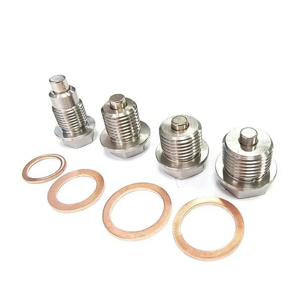 M12 M14 M16 M18 M20 Magnetic Oil Drain Plug Stainless Steel Magnetic Sump Drain Nut Bolt Copper Gasket 5Pcs Copper Gasket Zpaxo