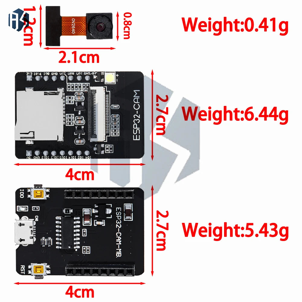 ESP32-CAM-MB 2MP Camera Module with OV2640 – WiFi Bluetooth Development Board for Arduino Zpaxo