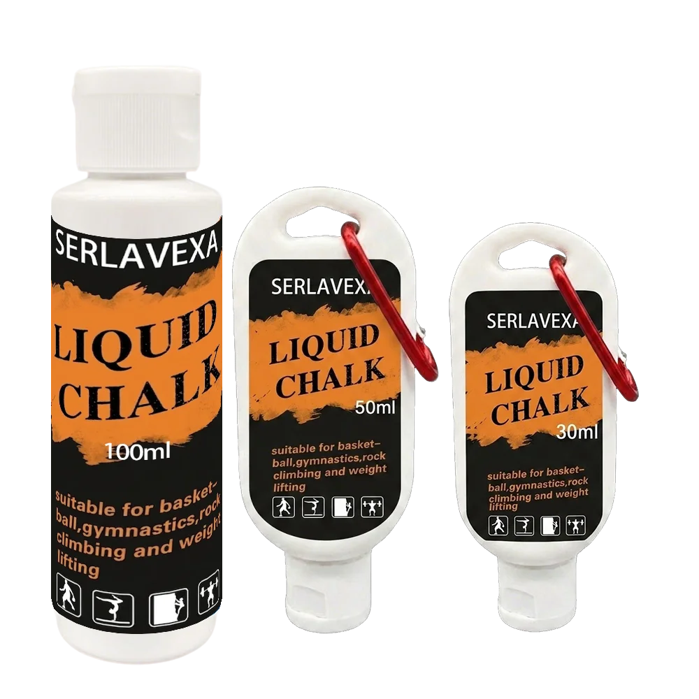 SERLAVEXA Liquid Chalk 100ml/50ml/30ml Professional Anti-Slip Magnesium Powder for Weightlifting Gym Basketball Climbing Zpaxo 1 set