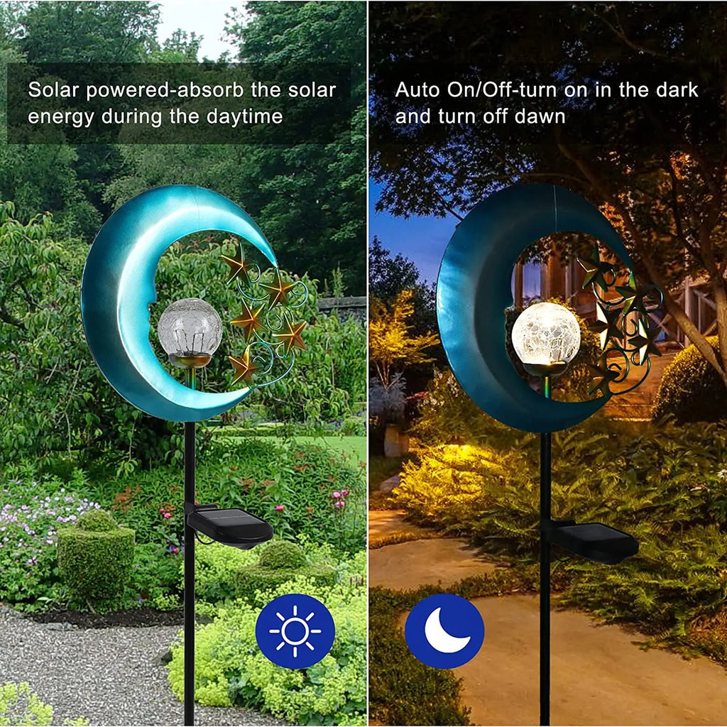 Blue Moon Solar Lighs Outdoor Powered Landscape Light Stars Ramadan Zpaxo