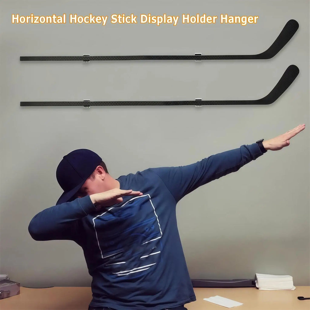 Hockey Stick Holder 2 Pieces Horizontal Storage Hanger Hockey Stick Display Holder with Anti-Scratch Pad for Room Garage Sports Zpaxo