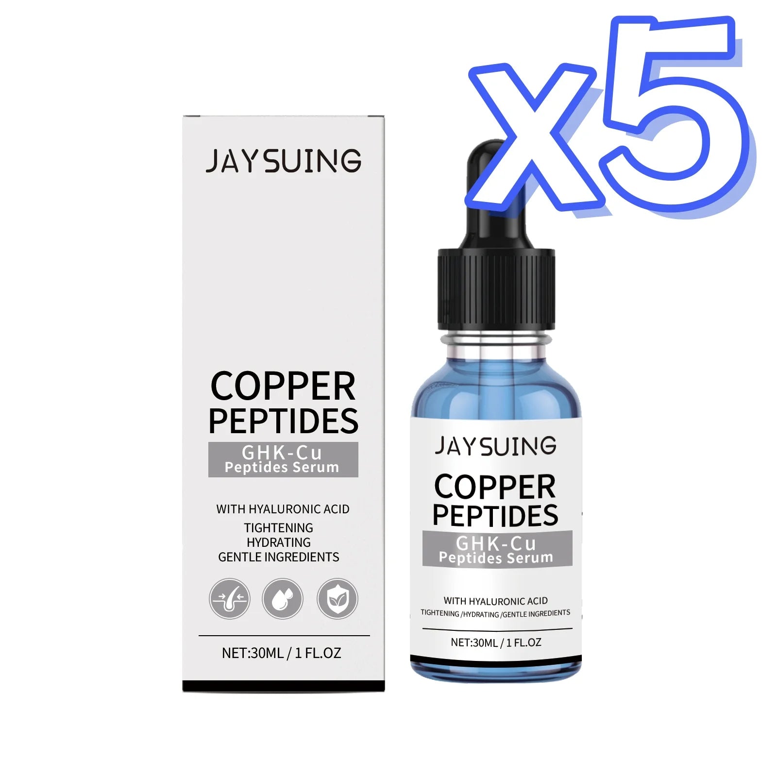 Copper Peptide & Hyaluronic Acid Face Serum – Anti-Aging Face Serum Zpaxo 30ml Boxed x 5