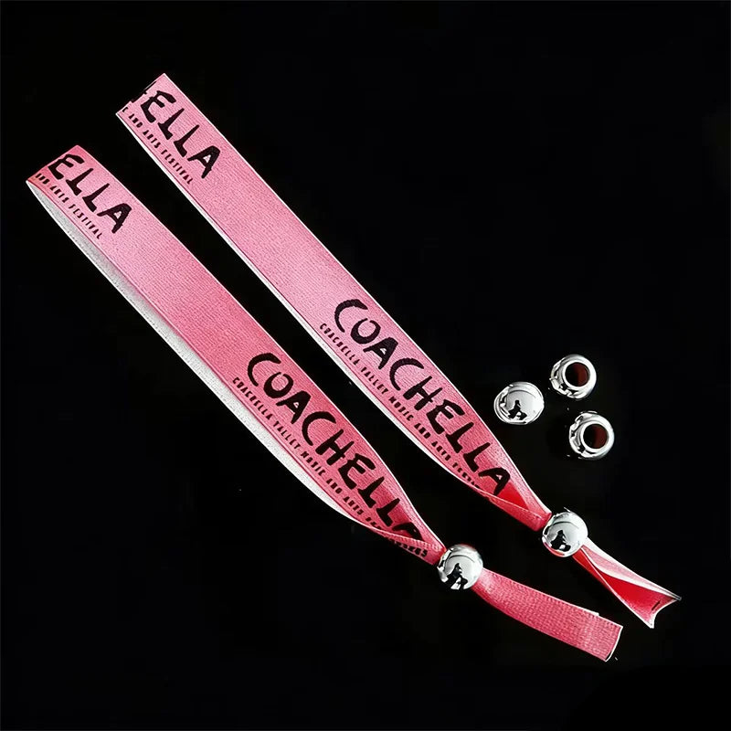 50Pieces Customizable Cloth Wristbands Personalise Logo Fabric Zpaxo pink 100pcs customize