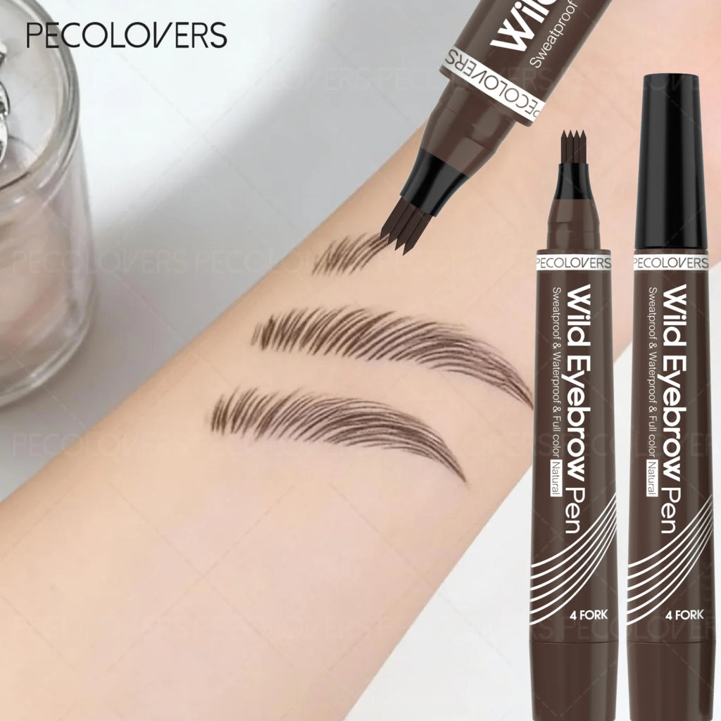 1pc 4 Points Eyebrow Pen Long Lasting Liquid Eyebrow Tattoo Pen Cosmetic Waterproof Professional Microblading Eyebrow Pencil Zpaxo