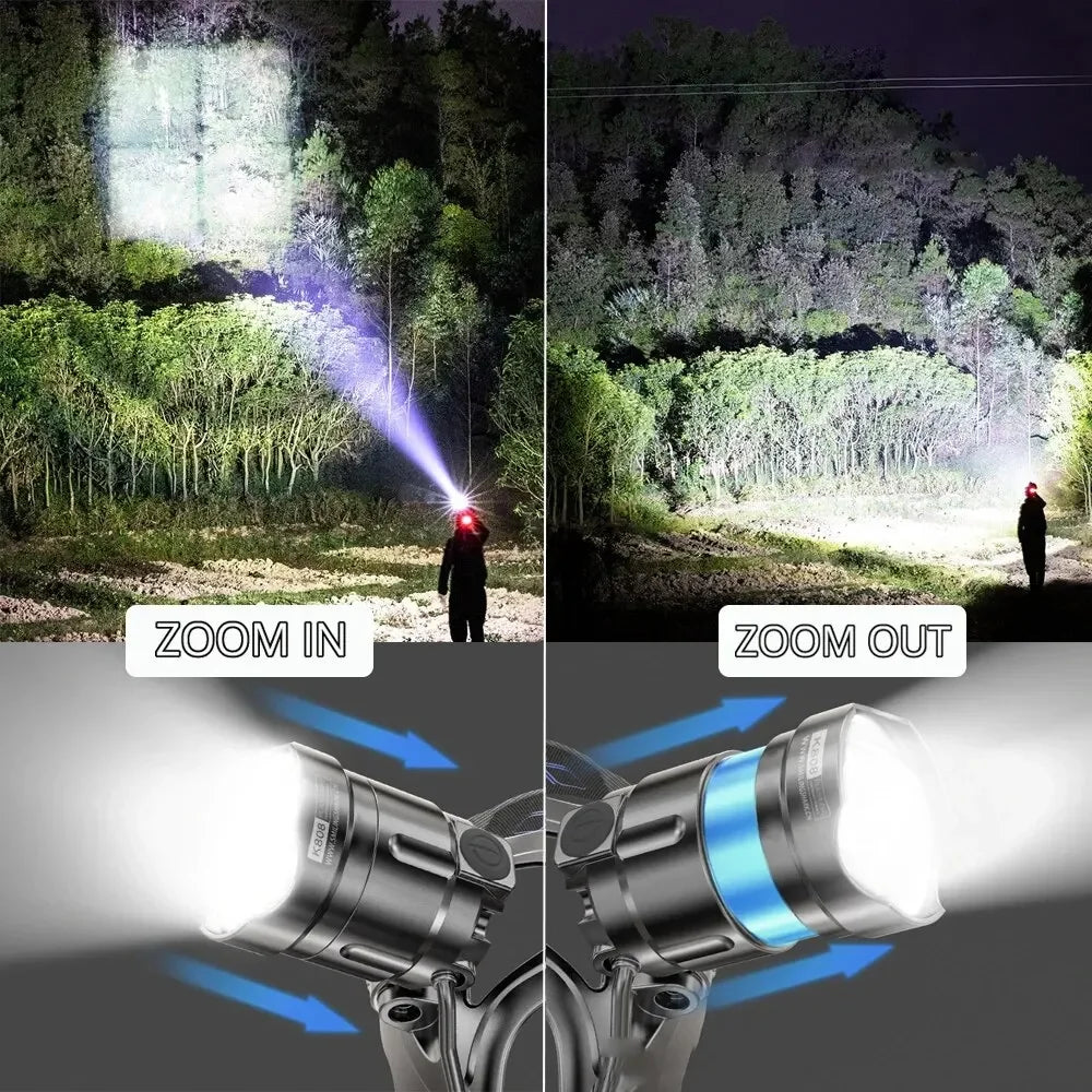 ESMARTER XHP90 LED Headlamp – 4500 Lumens, IP64 Waterproof