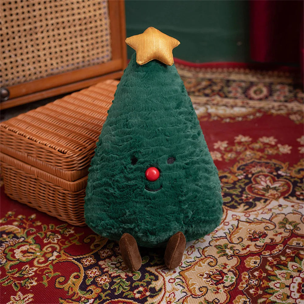 Christmas gift gingerbread man holiday gift box Christmas tree plush doll INS cute comfortable sofa pillow decoration cushion Zpaxo tree dark green 30cm