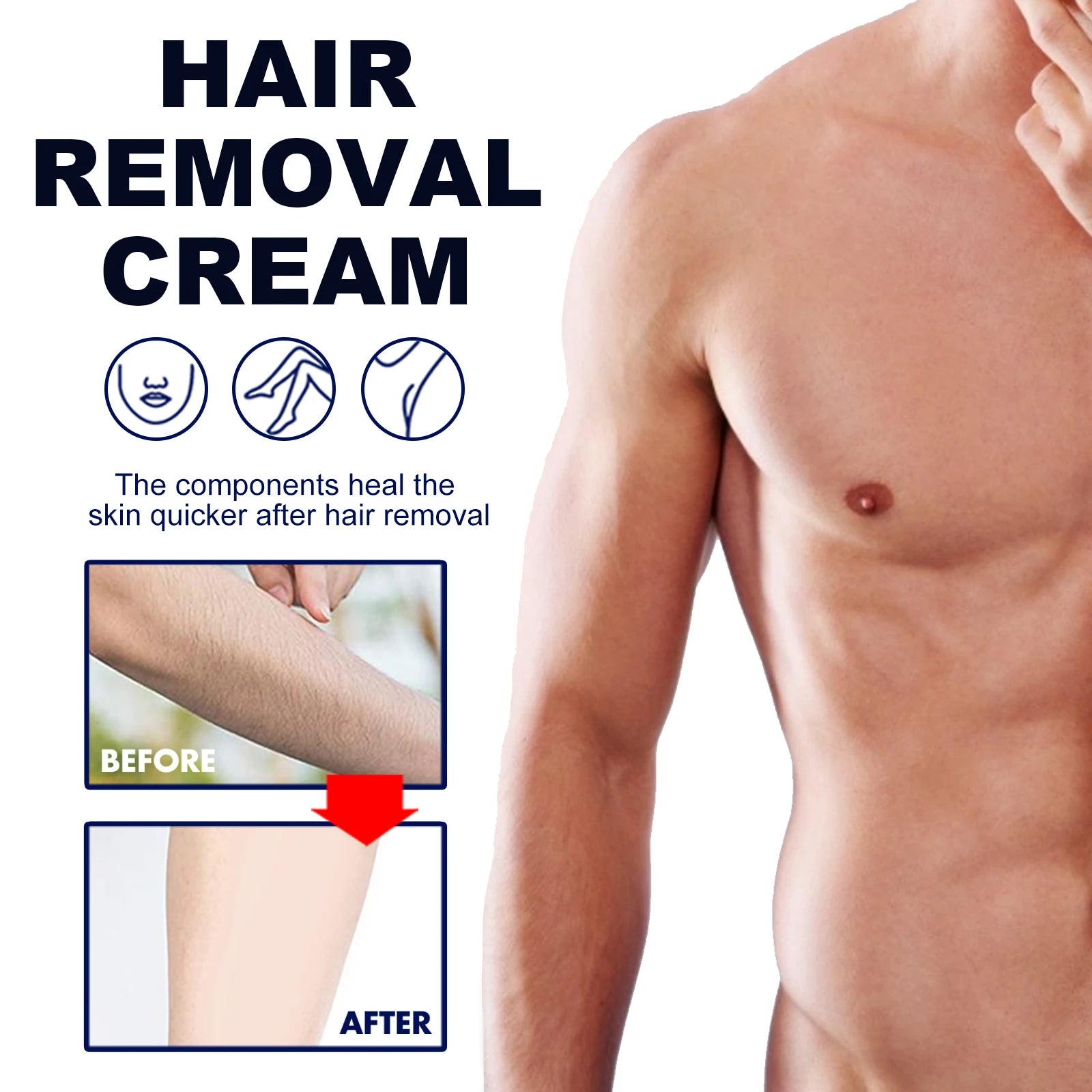 Men's Hair Removal Cream, Gentle & Non-Irritating, For Chest, Armpit & Leg Hair, Smooth Full-Body Hair Removal Cream for Men Zpaxo