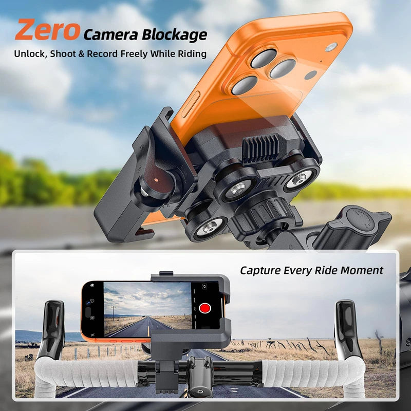 New Anti-Vibration Bicycle Phone Holder 360 Rotating Shock Absorber Quick Release Phone Mount For Electric Bike Motorcycle Zpaxo