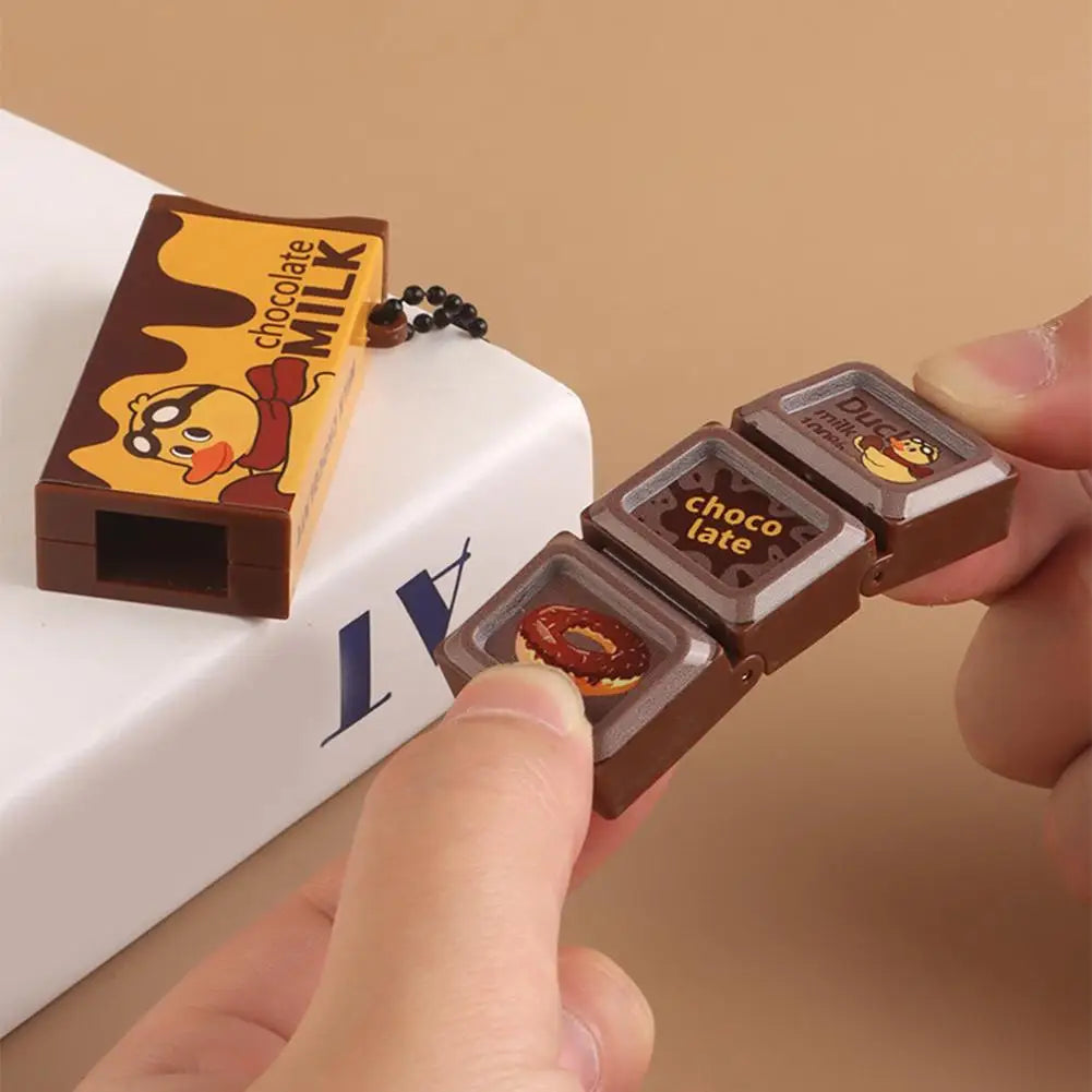 Chocolate Bar Fidget Toy Keychain – Sensory Stress Relief Fidget Sensory Toy Zpaxo