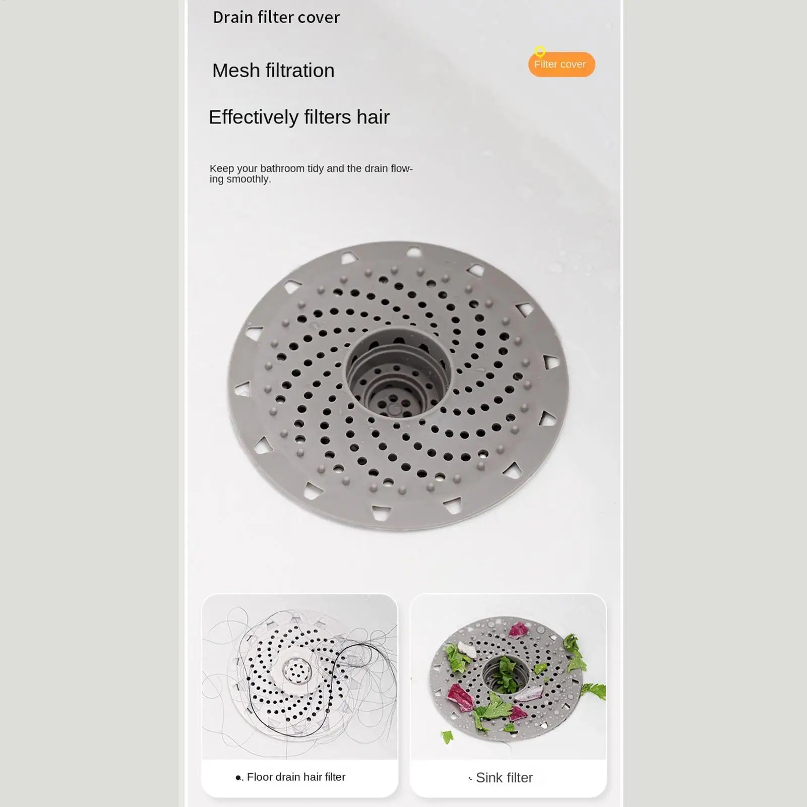 1PC Bathroom Hair Catcher Stopper Shower Floor Drain Cover Filter Deodorant Anti-clogging Kitchen Sink Plug Drain Strainer Zpaxo