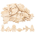 DIY Unfinished Wooden Outer Space Theme Chips Creative Paintable