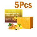 Lemon Turmeric Kojic Acid Brightening Soap | Fade Dark Spots Brightening Bar Soap Zpaxo 5 x 100g boxed