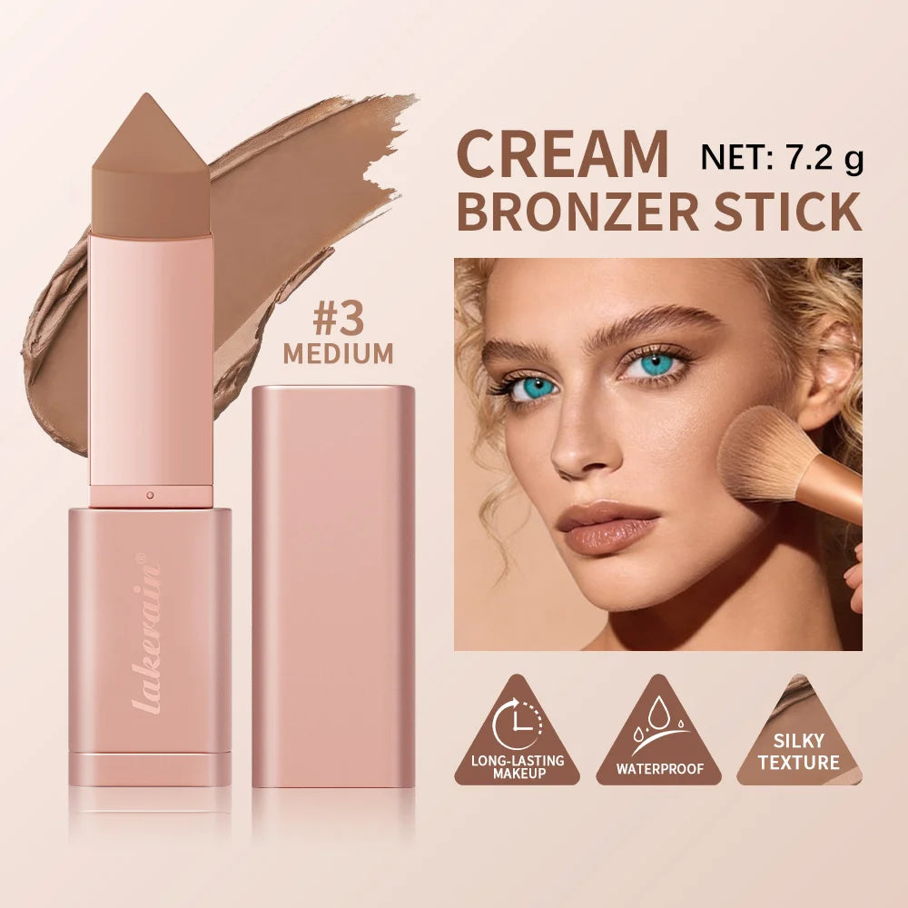 Cream Bronzer Stick and Contour Stick 2-in-1 bronzing and contouring instant depth & dimension to the face flawlessly over base Zpaxo