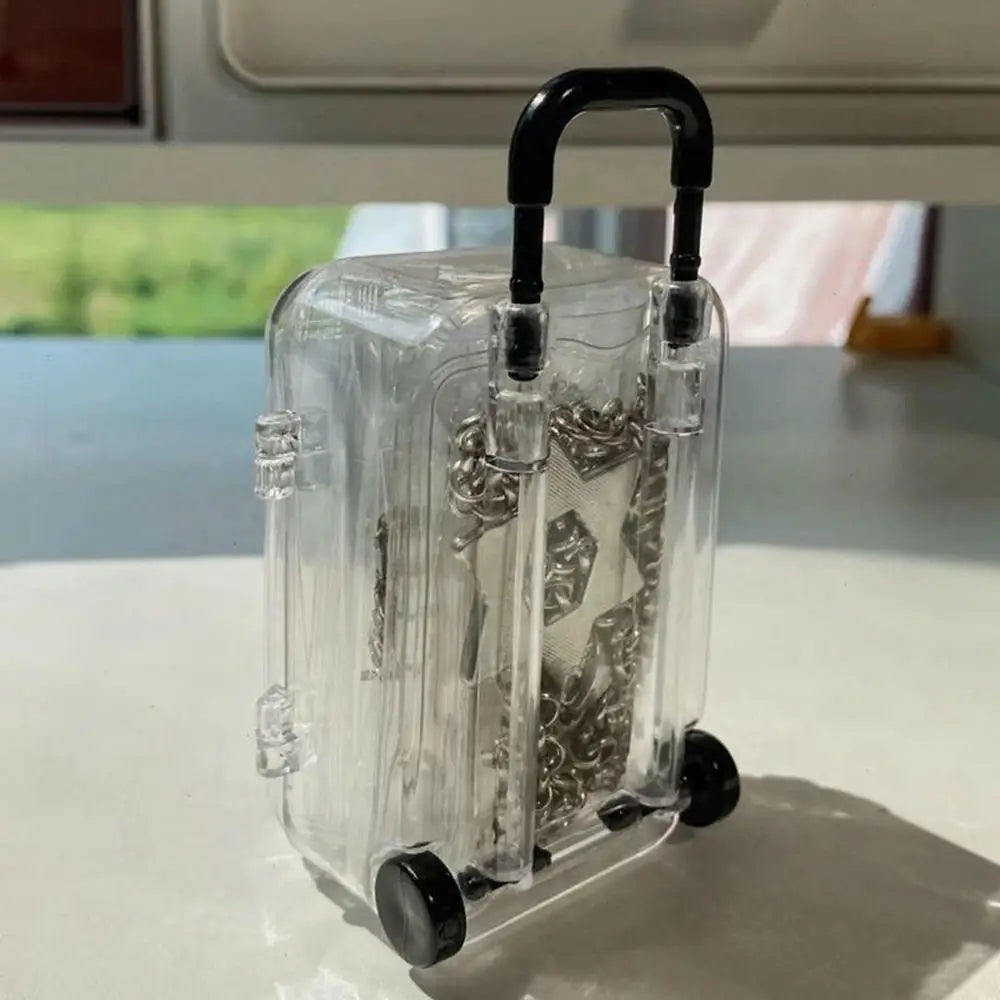 Mini Suitcase Storage Box – Clear Plastic Jewelry & Candy Case Miniature Storage Box Zpaxo