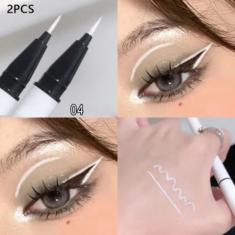 Ultra-thin Matte White Eyeliner Liquid Pen Waterproof Sweat-proof