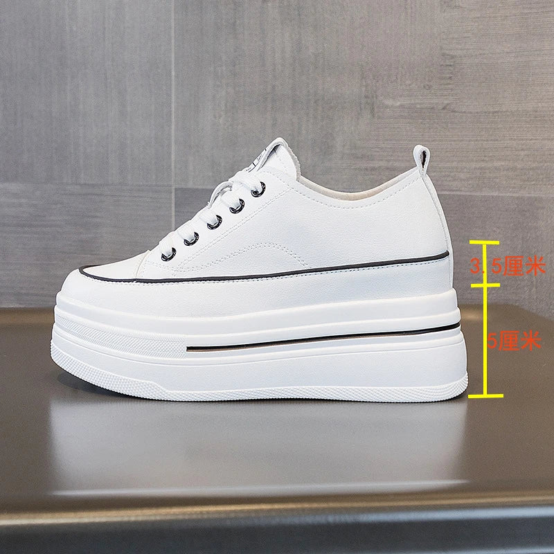 Womens Black Mesh Surface Floral Embroidery Platform Sneakers Hidden Zpaxo 8118 White -8CM 40 China Mainland