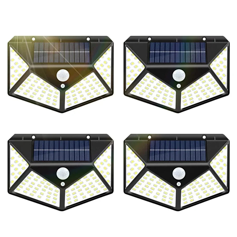 100 LED Solar Motion Sensor Light – IP65 Outdoor Wall Lamp