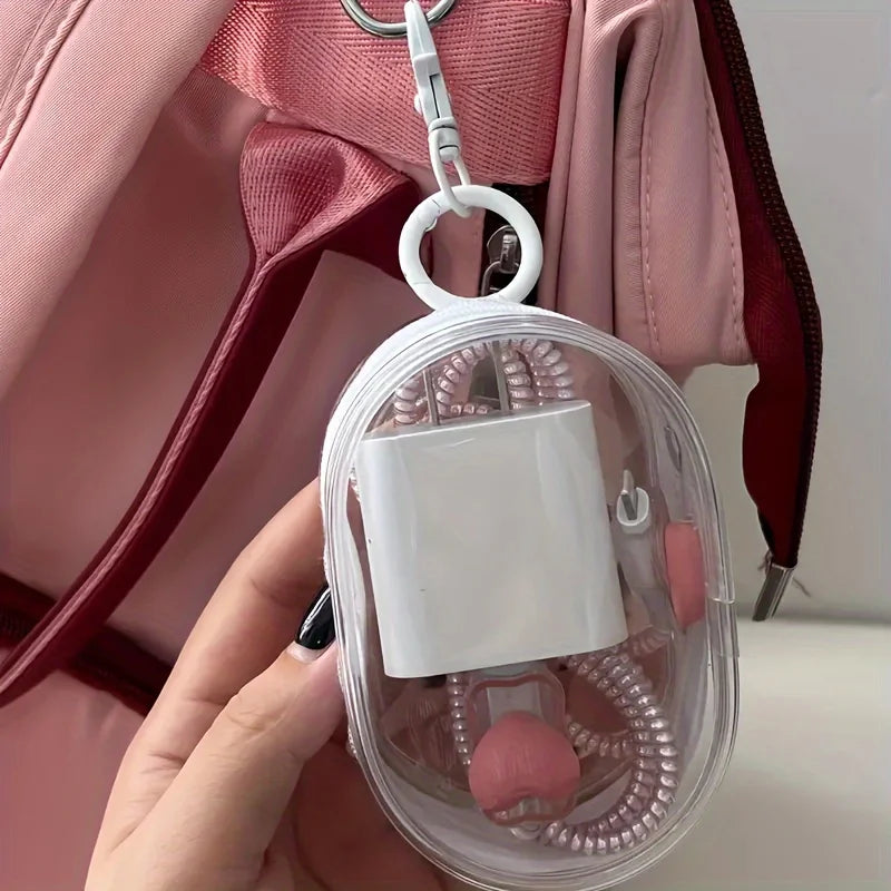 Portable Clear Cable Organizer Storage Box Charger Earbuds Data