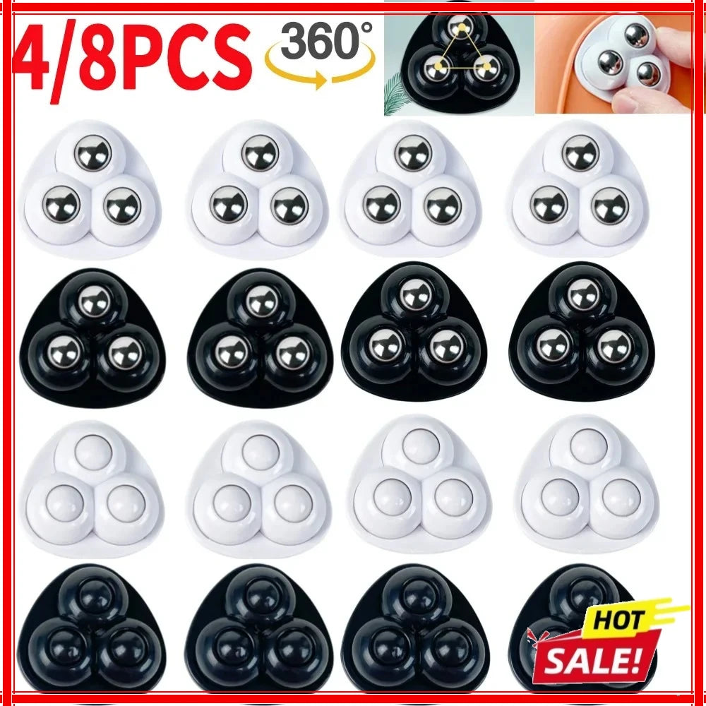 4pcs Paste Universal Wheel No Noise Self Adhesive Universal Pulley Rotating Wheels for Trash Can Bottom Kitchen Small Appliances Zpaxo