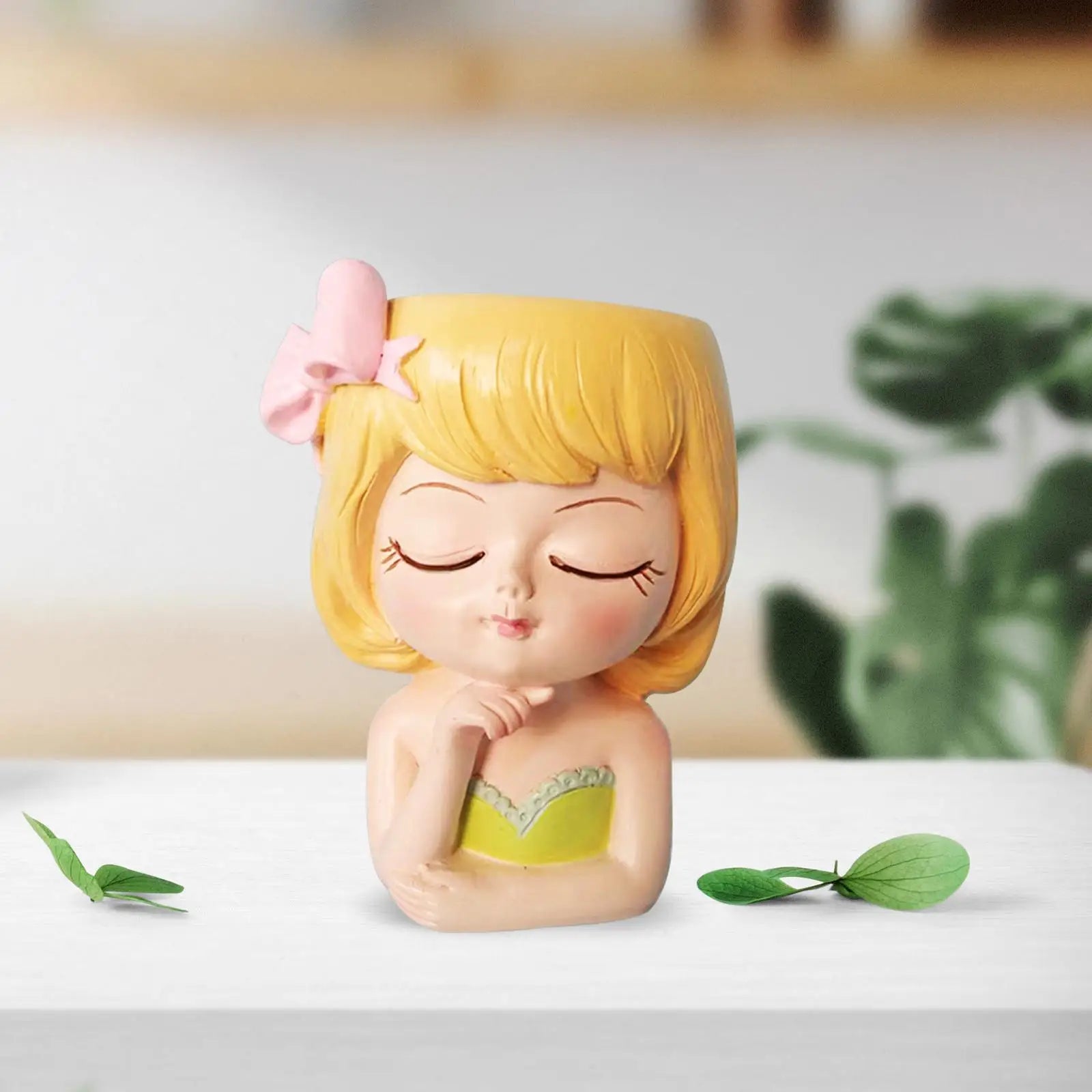 Face Planter Pot – Resin Girl Bust Flower Vase & Decor Statue Decorative Planter Zpaxo Style D