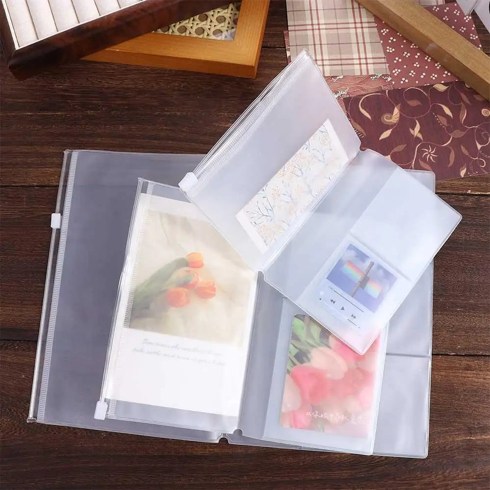 PVC Zipper Bag for Travelers Notebook Journal Planner Accessory Card Holder Storage Standard/Pocket/Passport Zpaxo