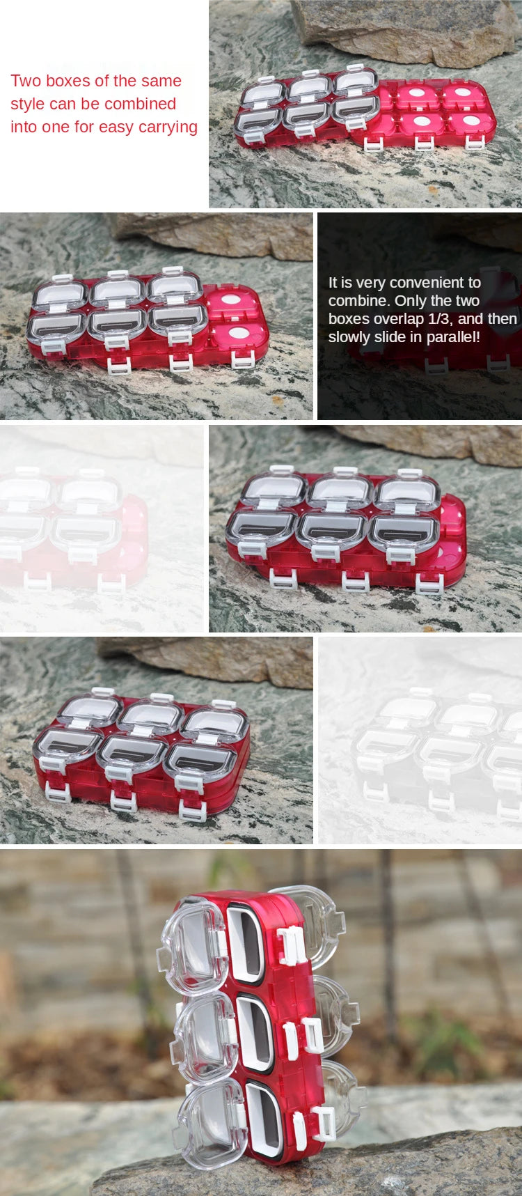 New Fishing Accessories Box Magnetic Waterproof 4 Grid 6 Grid Fishing Hook Accessories Storage Box Fishing Accessories Parts Box Zpaxo