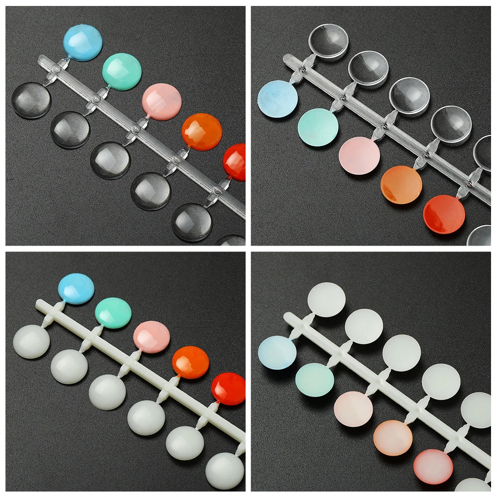 120pcs Nail Polish Display Table With Stickers Polka Dot Color Card Nail Display Board Clear/Nature Color Card Nail Art Tools Zpaxo