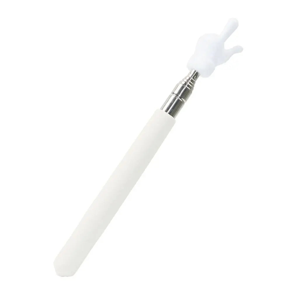 Stainless Pointer Telescopic Rod Finger Design Teaching Stick Pointer Telescopic Classroom Finger Pointer School Office Supplies Zpaxo B-White