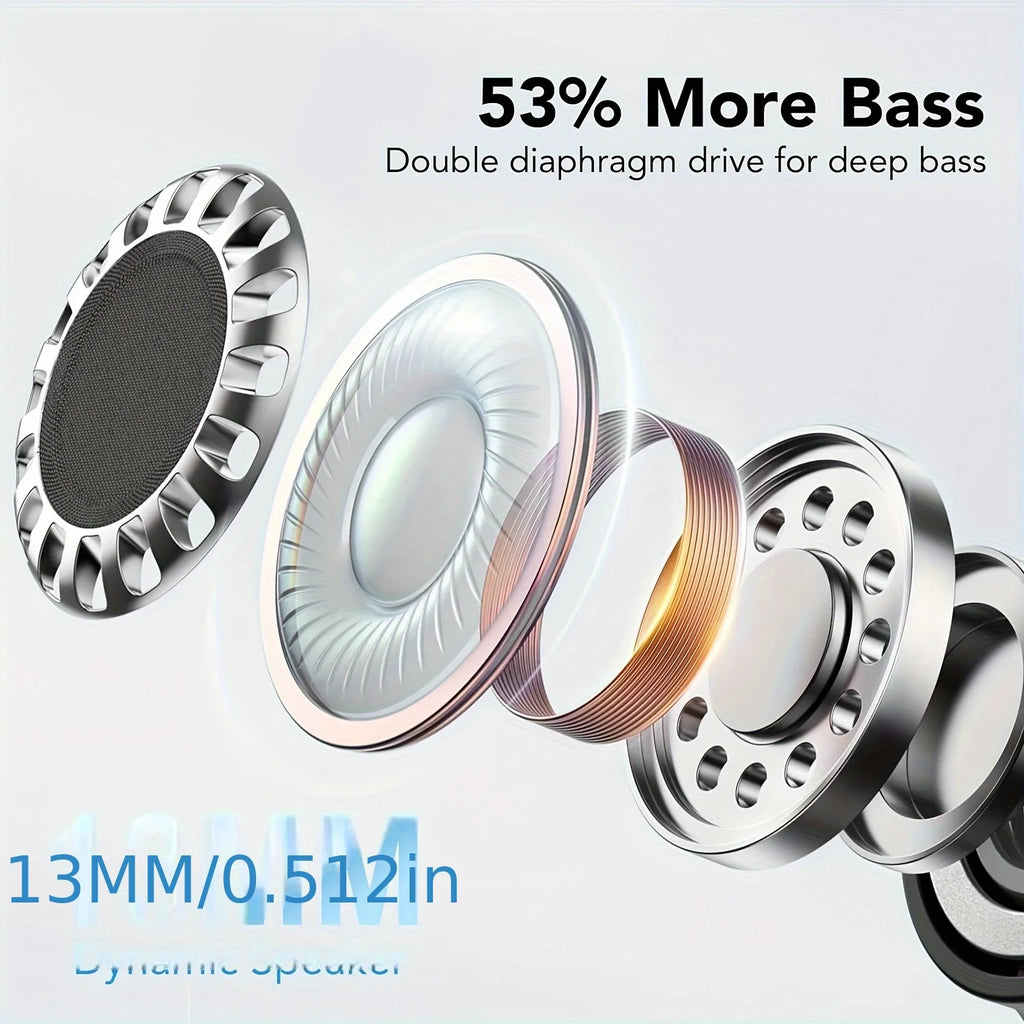 Wireless Earphone 40dB Noise Cancelling Bluetooth 5 3 Headphone 6 Mic