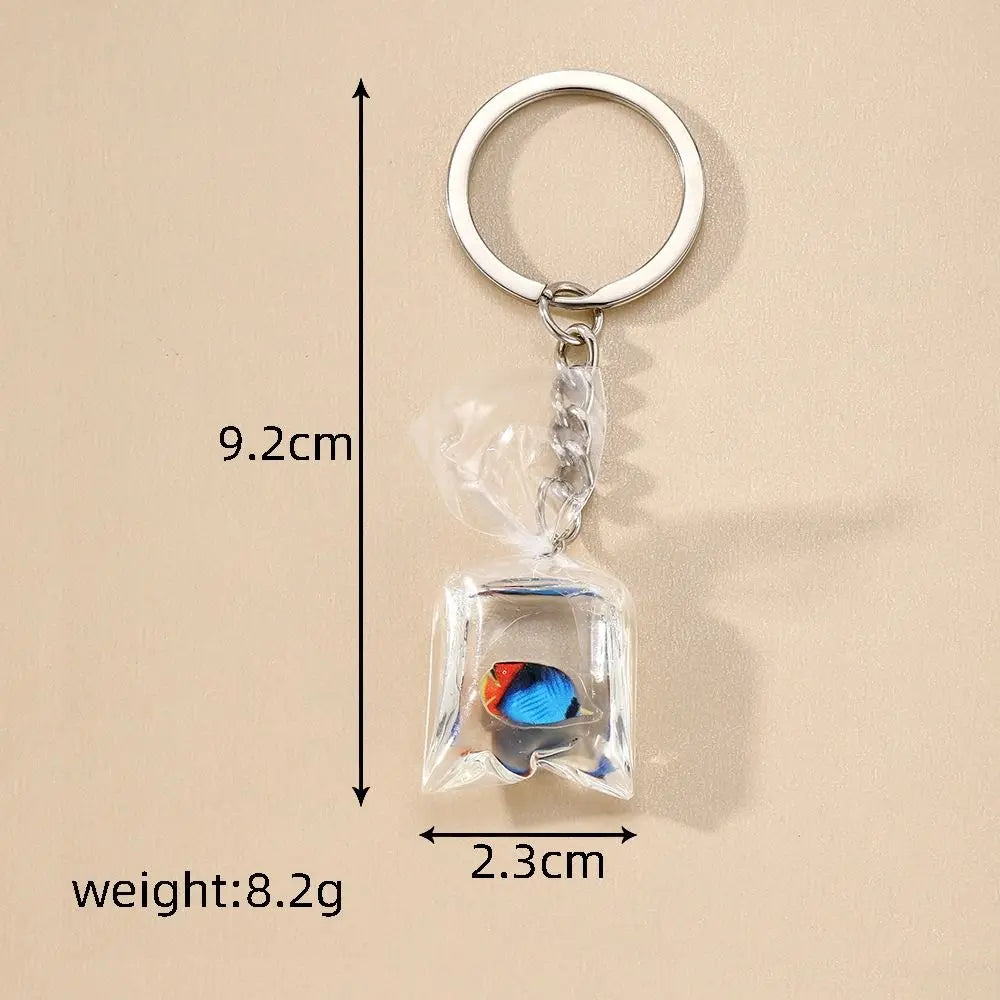 Fish Goldfish Keychain Imitation Water Bag Transparent Small Fish Keyring Creative Funny Small Fish Pendant Kid Toy Zpaxo
