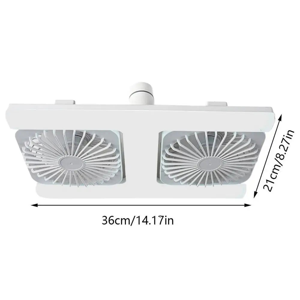 Socket Ceiling Fan Double-Head 3-Speed Dimmable Small Ceiling Fans With Lights Bulb For Bedroom Kitchen Home Office Apartment Zpaxo White China Mainland