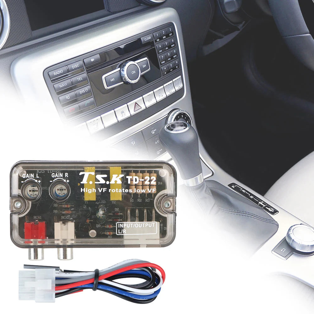 12V Converter Adapter Adjustable Frequency Line Car Subwoofer Stero Radio Converters Auto Car Audio Converter RCA Stereo Zpaxo