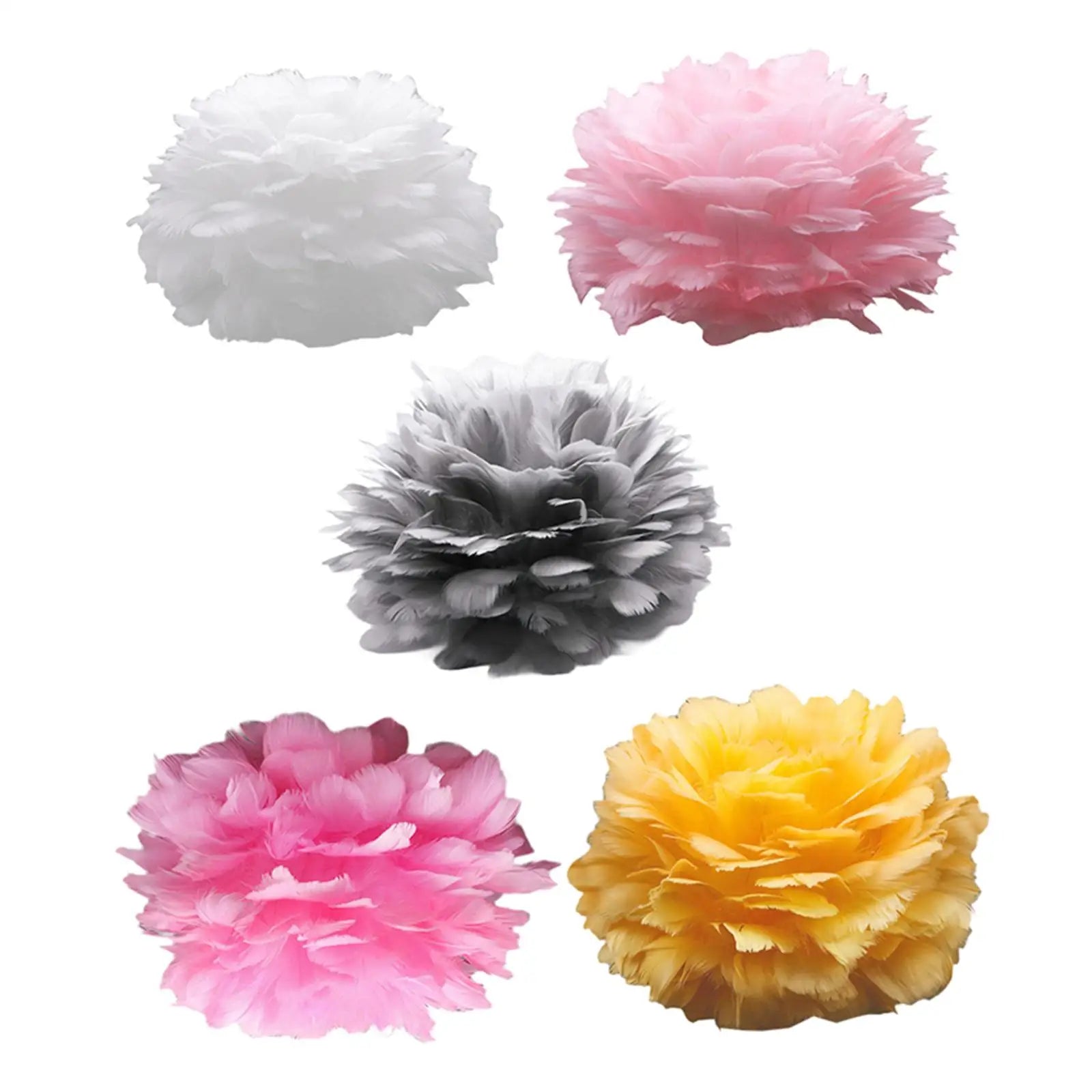 Artificial Feather Light Shade Pendant Lamp Shade Artificial Feather Lampshade for E27 Bulb Pendant Ceiling Light Bedside Zpaxo