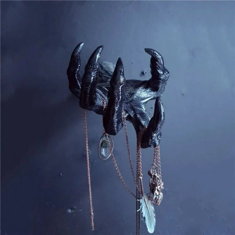 Creative Resin Gothic Witch's Hand Ornament Wall Keys Hanging Rack