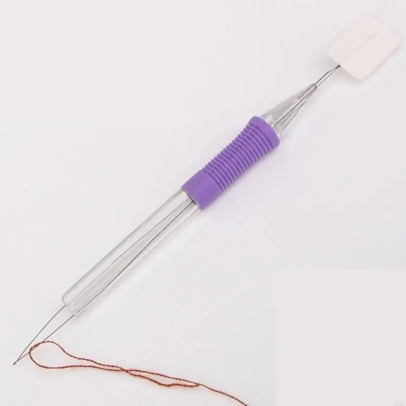 5Pcs Embroidery Punching Needle Set with Needle Threader ABS Embroidery Pen Beginner Punching Needle Embroidery Set Zpaxo