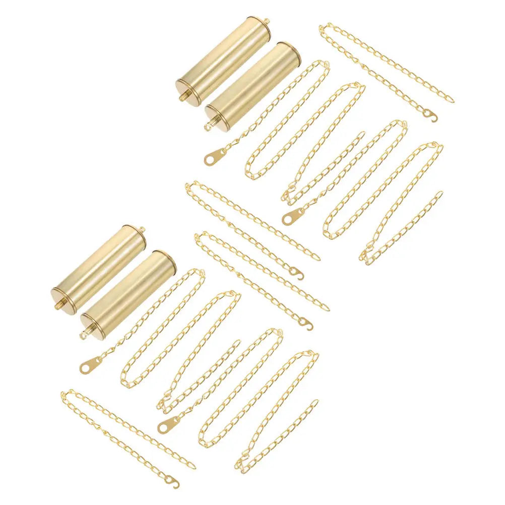 2Sets Metal Hollow Decorative Hammer Flower Pattern Clock Replacement Chain Floor Mechanical Clock Parts Repair Accessories