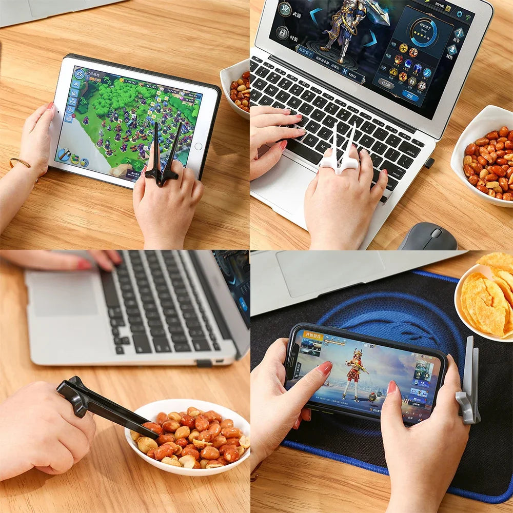 Plastic Creative Finger Chopsticks Anti-dirty Play Games Phone Clip Zpaxo