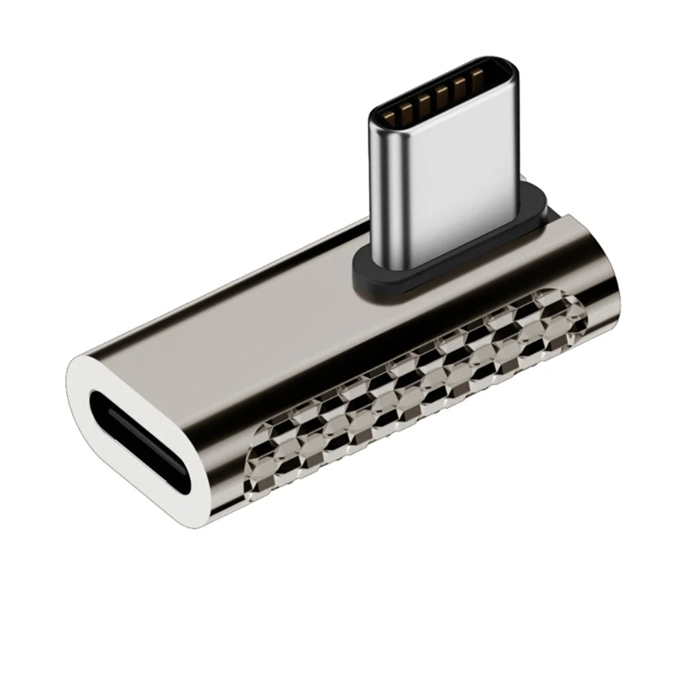 100W 20Gbps USB-C 90° Right Angle Adapter | Charging & Data USB-C Adapter Zpaxo D