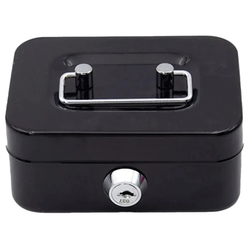 Money Boxes Lockable Keys Portable Made Metal Small Safety Lock