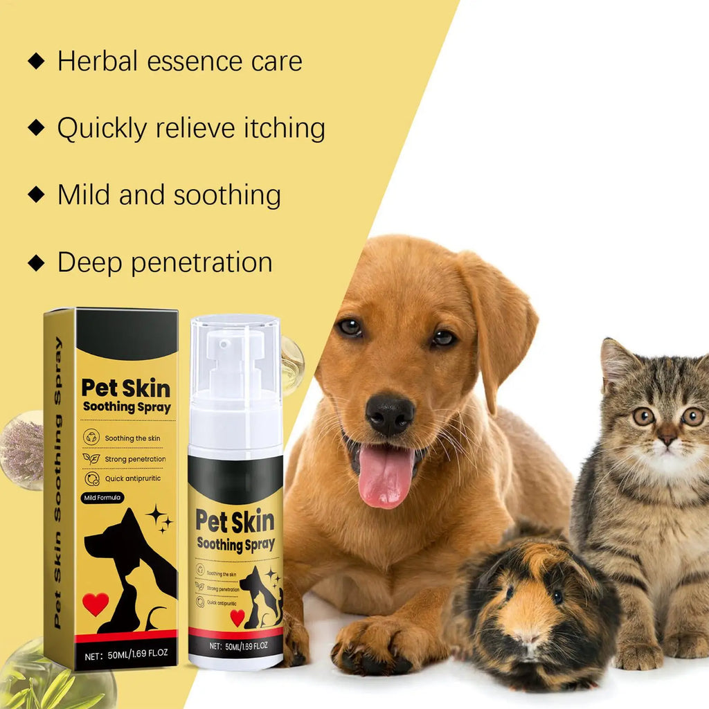 Pet Skin Spray Dogs Cats Itch Relief Soothing Gentle Care Sensitive
