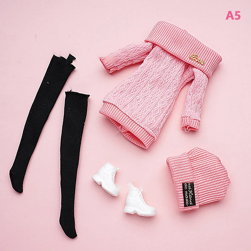 Doll's Clothes Suit Dress Up Accessories Sweater Hat Stockings Girl Zpaxo A5