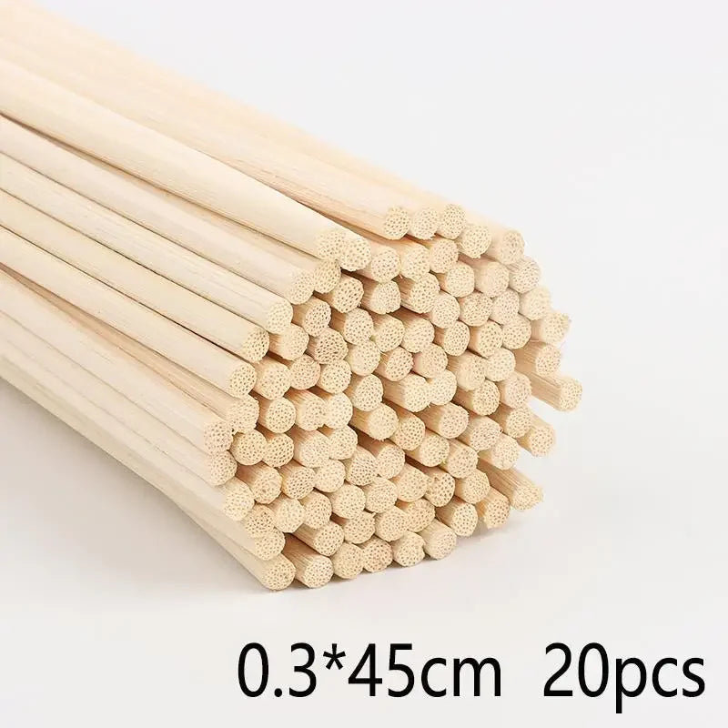 10/20/50pcs Natural DIY Wood Stickes Handmade Extra Thick Rattan Aromatherapy Diffuser Refill Sticks Woodworking Rattan Stick Zpaxo 20pcs